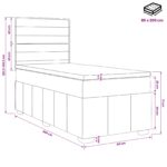 vidaXL LED boxspring posteľ s matracom Krémová 80 x 200 cm Látka – Obrázok 13