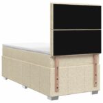 vidaXL LED boxspring posteľ s matracom Krémová 80 x 200 cm Látka – Obrázok 9