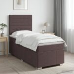 vidaXL LED boxspring posteľ s matracom Tmavohnedá 90 x 200 cm Látka – Obrázok 12