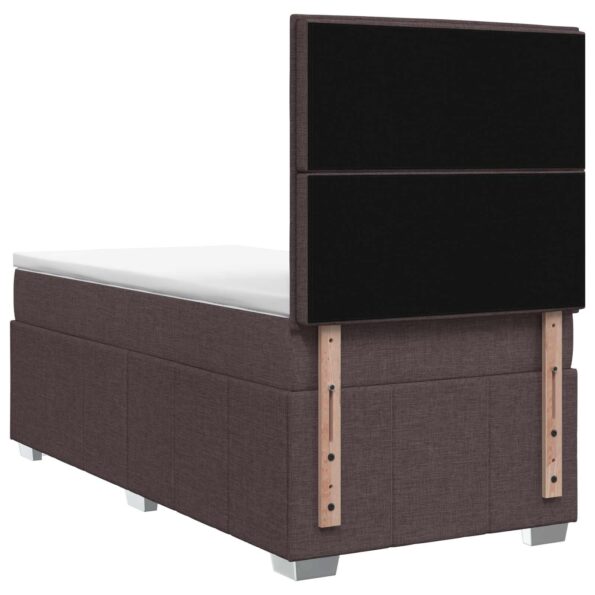 vidaXL LED boxspring posteľ s matracom Tmavohnedá 100 x 200 cm Látka – Obrázok 7