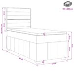 vidaXL LED boxspring posteľ s matracom Modrá 100 x 200 cm Látka – Obrázok 12