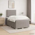 vidaXL LED boxspring posteľ s matracom Sivohnedá 120 x 190 cm Látka – Obrázok 12