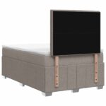 vidaXL LED boxspring posteľ s matracom Sivohnedá 120 x 190 cm Látka – Obrázok 7