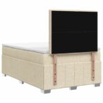 vidaXL LED boxspring posteľ s matracom Krémová 120 x 190 cm Látka – Obrázok 7