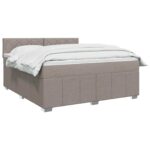 vidaXL LED boxspring posteľ s matracom Sivohnedá 160 x 200 cm Látka – Obrázok 3