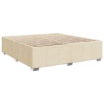 vidaXL LED boxspring posteľ s matracom Krémová 160 x 200 cm Látka – Obrázok 6