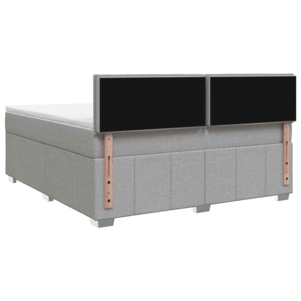 vidaXL LED boxspring posteľ s matracom Svetlosivá 180 x 200 cm Látka – Obrázok 9