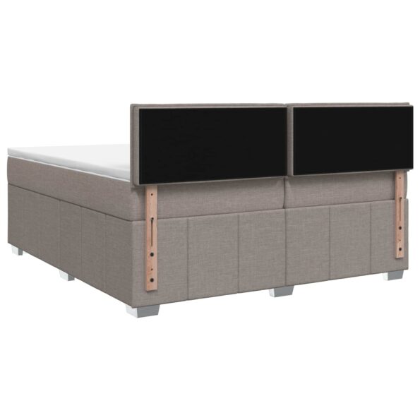 vidaXL LED boxspring posteľ s matracom Sivohnedá 200 x 200 cm Látka – Obrázok 7