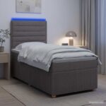 vidaXL LED boxspring posteľ s matracom Sivohnedá 80 x 200 cm Látka