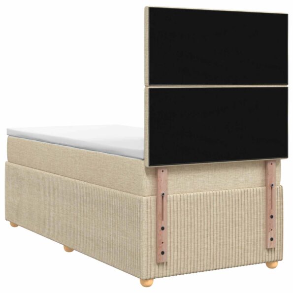 vidaXL LED boxspring posteľ s matracom Krémová 80 x 200 cm Látka – Obrázok 9