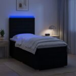 vidaXL LED boxspring posteľ s matracom Čierna 100 x 200 cm Látka – Obrázok 13