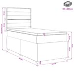 vidaXL LED boxspring posteľ s matracom Modrá 100 x 200 cm Látka – Obrázok 13