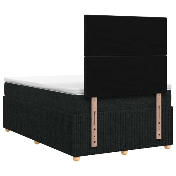 vidaXL LED boxspring posteľ s matracom Čierna 120 x 190 cm Látka – Obrázok 7