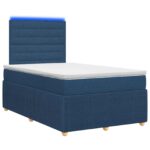 vidaXL LED boxspring posteľ s matracom Modrá 120 x 190 cm Látka – Obrázok 2