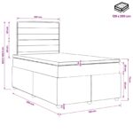 vidaXL LED boxspring posteľ s matracom Čierna 120 x 200 cm Látka – Obrázok 11