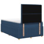 vidaXL LED boxspring posteľ s matracom Modrá 120 x 200 cm Látka – Obrázok 9