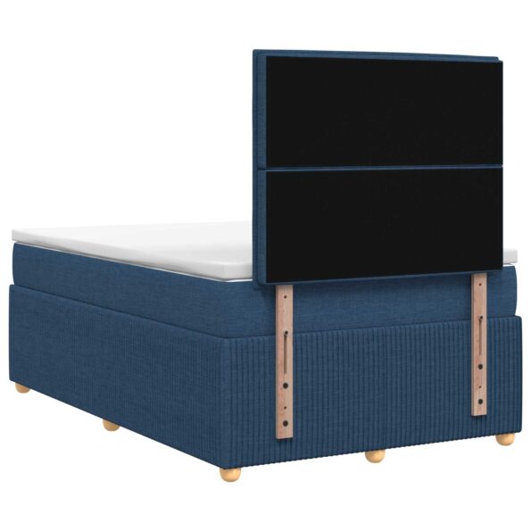 vidaXL LED boxspring posteľ s matracom Modrá 120 x 200 cm Látka – Obrázok 9