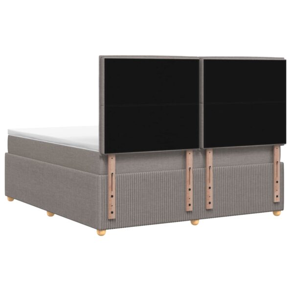 vidaXL LED boxspring posteľ s matracom Sivohnedá 160 x 200 cm Látka – Obrázok 9