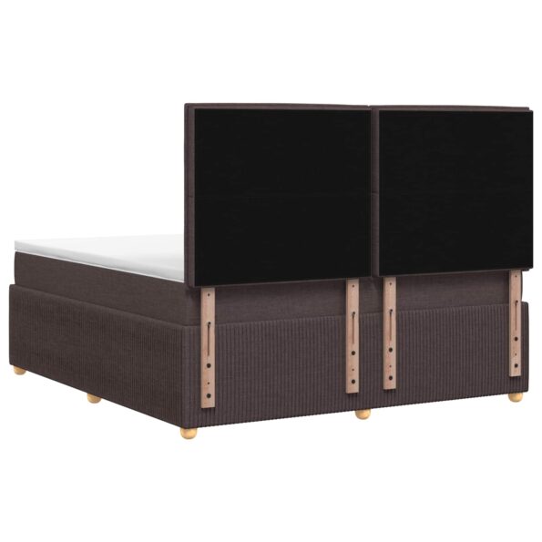 vidaXL LED boxspring posteľ s matracom Tmavohnedá 180 x 200 cm Látka – Obrázok 9