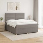vidaXL LED boxspring posteľ s matracom Sivohnedá 180 x 200 cm Látka – Obrázok 4