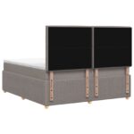 vidaXL LED boxspring posteľ s matracom Sivohnedá 180 x 200 cm Látka – Obrázok 9