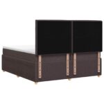 vidaXL LED boxspring posteľ s matracom Tmavohnedá 200 x 200 cm Látka – Obrázok 7