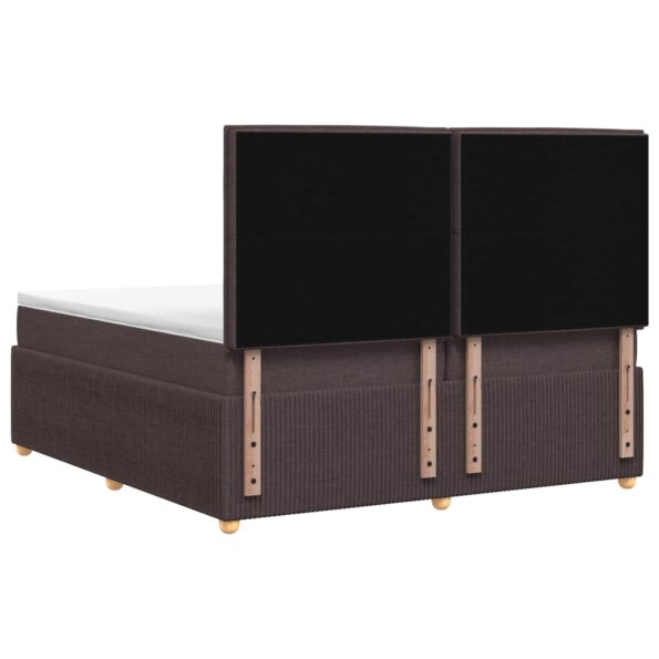 vidaXL LED boxspring posteľ s matracom Tmavohnedá 200 x 200 cm Látka – Obrázok 7