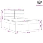 vidaXL LED boxspring posteľ s matracom Krémová 200 x 200 cm Látka – Obrázok 11