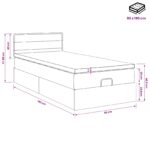 vidaXL Polohovací postel s matrací Sivohnedá 90 x 190 cm Látka – Obrázok 11