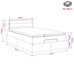 vidaXL Polohovací postel s matrací Sivohnedá 120 x 190 cm Látka – Obrázok 12
