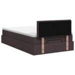 vidaXL Polohovací postel s matrací Tmavohnedá 120 x 200 cm Látka – Obrázok 9