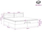 vidaXL Polohovací postel s matrací Krémová 200 x 200 cm Látka – Obrázok 11