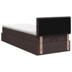 vidaXL Ottoman posteľ s matracom a LED Tmavohnedá 90 x 200 cm Látka – Obrázok 8