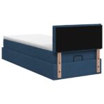 vidaXL Ottoman posteľ s matracom a LED Modrá 90 x 200 cm Látka – Obrázok 8