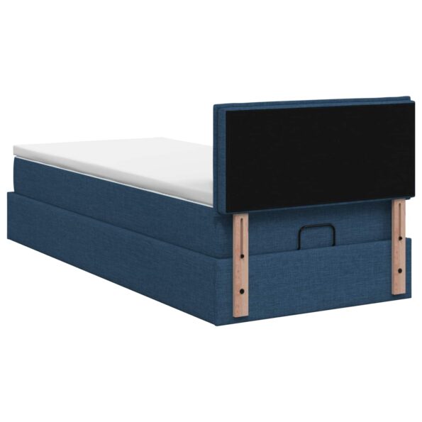 vidaXL Ottoman posteľ s matracom a LED Modrá 90 x 200 cm Látka – Obrázok 8