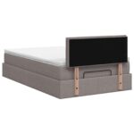 vidaXL Ottoman posteľ s matracom a LED Sivohnedá 120 x 200 cm Látka – Obrázok 10