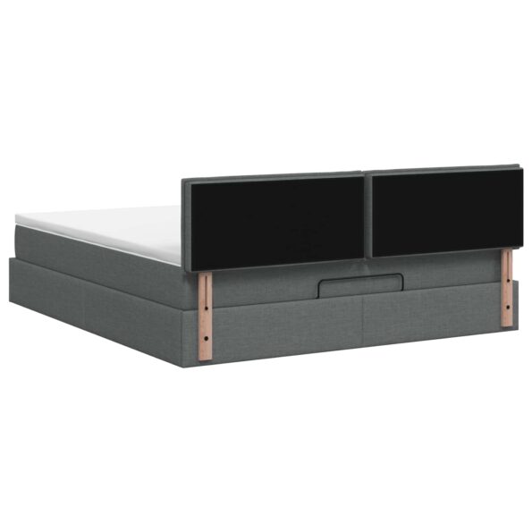 vidaXL Ottoman posteľ s matracom a LED Tmavosivá 180 x 200 cm Látka – Obrázok 8