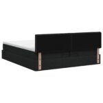 vidaXL Ottoman posteľ s matracom a LED Čierna 200 x 200 cm Látka – Obrázok 8