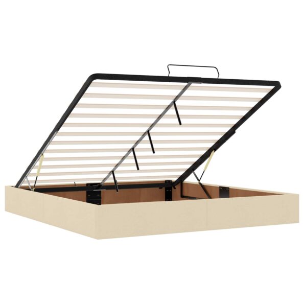 vidaXL Ottoman posteľ s matracom a LED Krémová 200 x 200 cm Látka – Obrázok 4