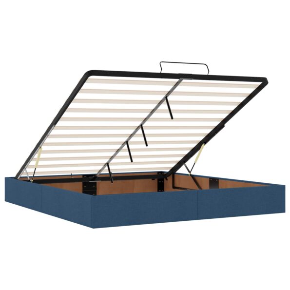 vidaXL Ottoman posteľ s matracom a LED Modrá 200 x 200 cm Látka – Obrázok 6