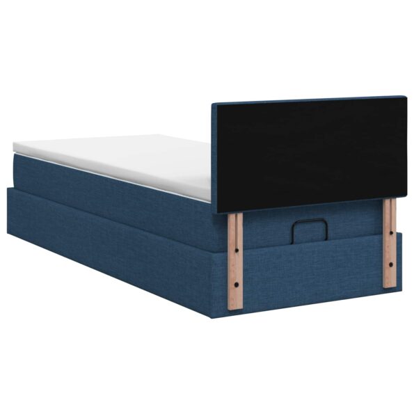vidaXL Ottoman posteľ s matracom a LED Modrá 80 x 200 cm Látka – Obrázok 10