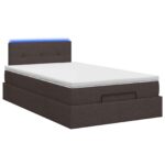 vidaXL Ottoman posteľ s matracom a LED Tmavohnedá 120 x 200 cm Látka – Obrázok 9
