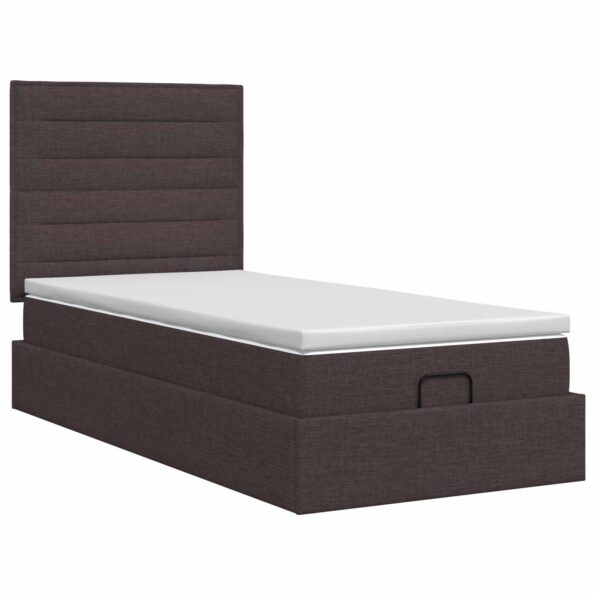 vidaXL Polohovací postel s matrací Tmavohnedá 90 x 200 cm Látka – Obrázok 4