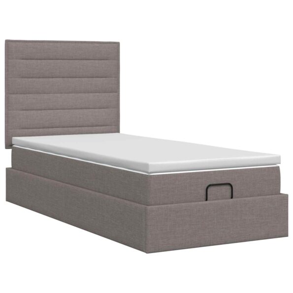 vidaXL Polohovací postel s matrací Sivohnedá 90 x 200 cm Látka – Obrázok 4