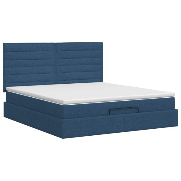 vidaXL Polohovací postel s matrací Modrá 140 x 190 cm Látka – Obrázok 7
