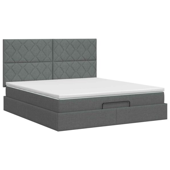 vidaXL Polohovací postel s matrací Tmavosivá 160 x 200 cm Látka – Obrázok 5