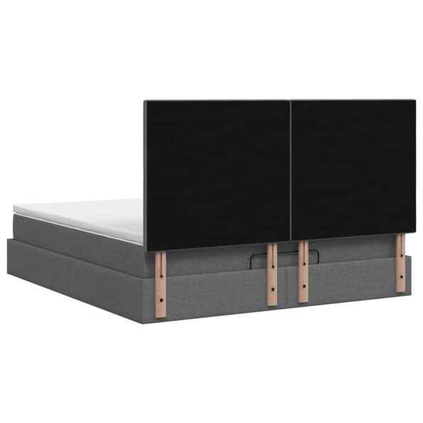 vidaXL Polohovací postel s matrací Tmavosivá 160 x 200 cm Látka – Obrázok 9