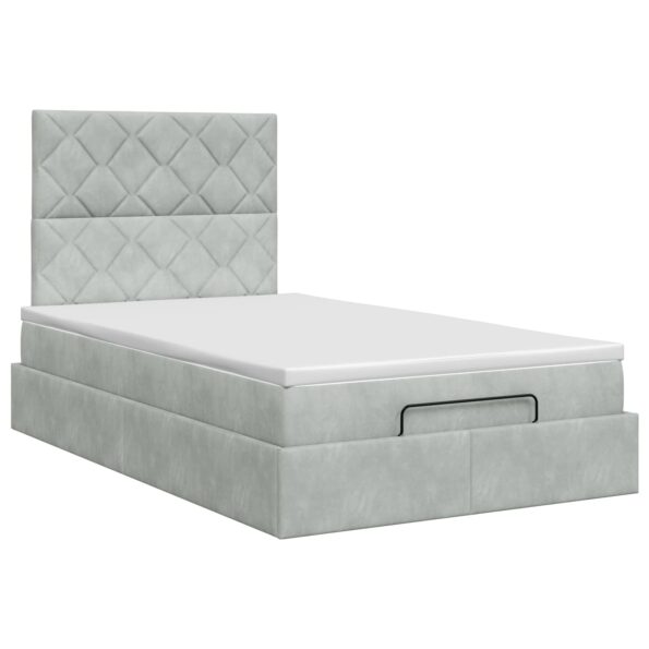 vidaXL Polohovací postel s matrací Svetlosivá 120 x 190 cm Zamat – Obrázok 5