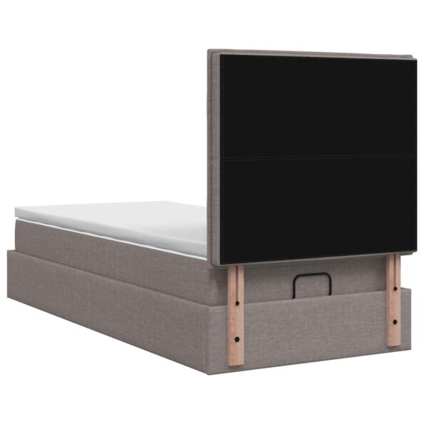 vidaXL Ottoman posteľ s matracom a LED Sivohnedá 90 x 190 cm Látka – Obrázok 8