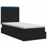 vidaXL Ottoman posteľ s matracom a LED Čierna 100 x 200 cm Látka – Obrázok 7